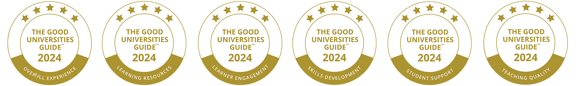Good Universities Guide 5 star rating disk logos